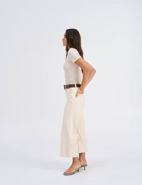 ONLY Fiona Short Sleeve Hi-Neck Top, Pumice Stone Marle product photo View 05 L