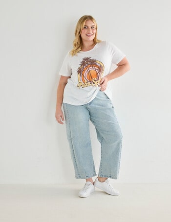 Denim Republic Curve Barrel Leg Jean, Light Wash product photo