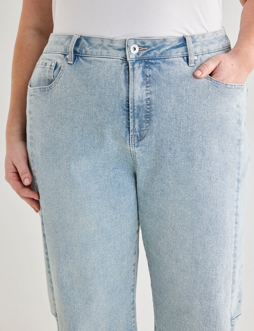 Denim Republic Curve Barrel Leg Jean, Light Wash product photo View 04 L