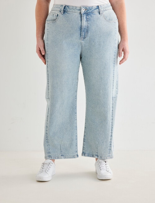 Denim Republic Curve Barrel Leg Jean, Light Wash product photo View 06 L