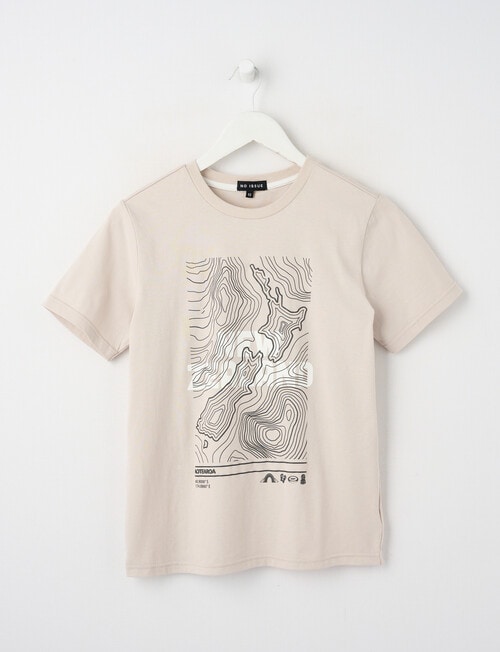 No Issue Kiwi Map Short Sleeve Tee, Stone product photo