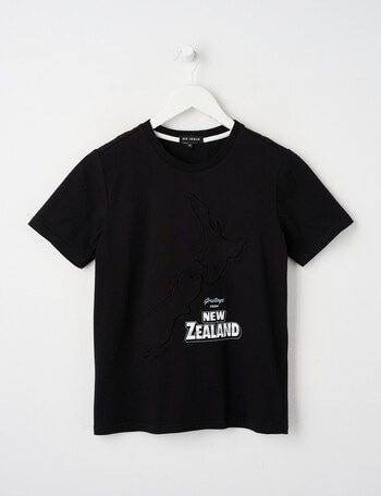 No Issue Kiwi NZ Deboss Short Sleeve Tee, Black product photo