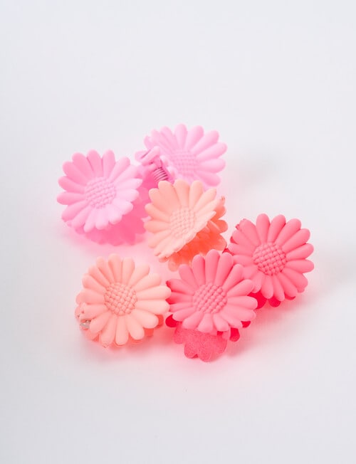 Mac & Ellie Mini Daisy Claw Hair Clip, 6-Pack, Pink product photo View 03 L