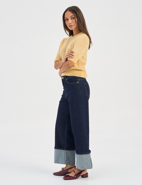 ONLY Kristy Short Sleeve Knit Top, Dried Moss Marle product photo View 05 L