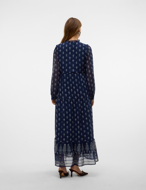 Vero Moda Heidi Embroidered Ankle Dress, Navy Blazer product photo View 02 L