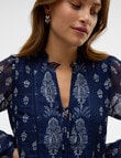 Vero Moda Heidi Embroidered Ankle Dress, Navy Blazer product photo View 03 S