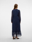 Vero Moda Heidi Embroidered Ankle Dress, Navy Blazer product photo View 02 S