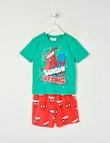 Licensed X Mas Spider Man Knit Short PJ Set, Green & Red, 3-8 product photo