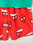 Licensed X Mas Spider Man Knit Short PJ Set, Green & Red, 3-8 product photo View 03 S