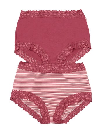 Jockey Woman Paris Cotton Full Brief, 2-Pack, Archie Rose & Sorrento Stripe product photo