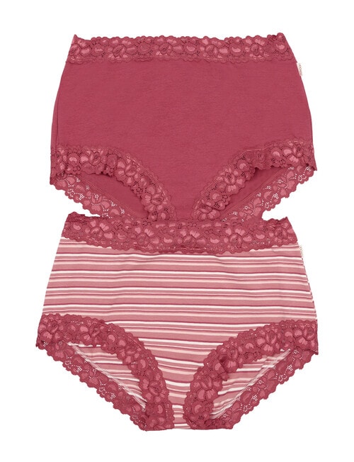 Jockey Woman Paris Cotton Full Brief, 2-Pack, Archie Rose & Sorrento Stripe product photo