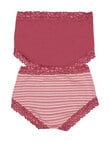Jockey Woman Paris Cotton Full Brief, 2-Pack, Archie Rose & Sorrento Stripe product photo View 02 S