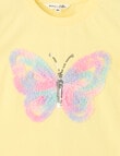 Mac & Ellie Applique Butterfly Short Sleeve Tee, Lemon product photo View 02 S
