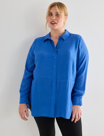 Studio Curve Collection Long Sleeve Magic Shirt, Electric Indigo product photo