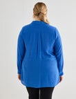 Studio Curve Collection Long Sleeve Magic Shirt, Electric Indigo product photo View 02 S