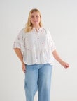 Studio Curve Embroidered Frill Peaseant Blouse, White product photo View 04 S