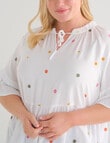 Studio Curve Embroidered Frill Peaseant Blouse, White product photo View 05 S