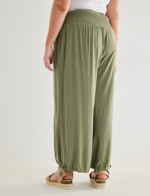 Studio Curve Ruched Waist Pants, Olive product photo View 02 L