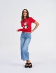 ONLY Christmas Short Sleeve Tee, Penguin Red product photo View 03 S