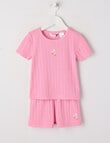 Sleep Mode Strawberries Pointelle Short PJ Set, Rose Pink, 2-8 product photo