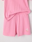 Sleep Mode Strawberries Pointelle Short PJ Set, Rose Pink, 2-8 product photo View 02 S