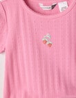 Sleep Mode Strawberries Pointelle Short PJ Set, Rose Pink, 2-8 product photo View 03 S