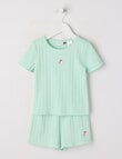 Sleep Mode Roses Pointelle Short PJ Set, Mint, 2-8 product photo