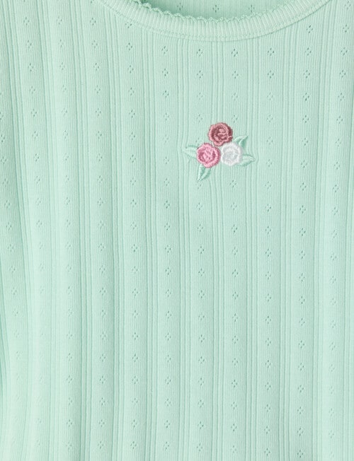 Sleep Mode Roses Pointelle Short PJ Set, Mint, 2-8 product photo View 03 L