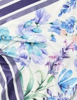 Boston + Bailey Square Satin Blue Floral Scarf, Primavera product photo View 02 S