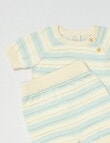 Little Bundle Sea Friends Knitted Stripe Clothing Set, 2-Piece, Cream & Blue product photo View 02 S