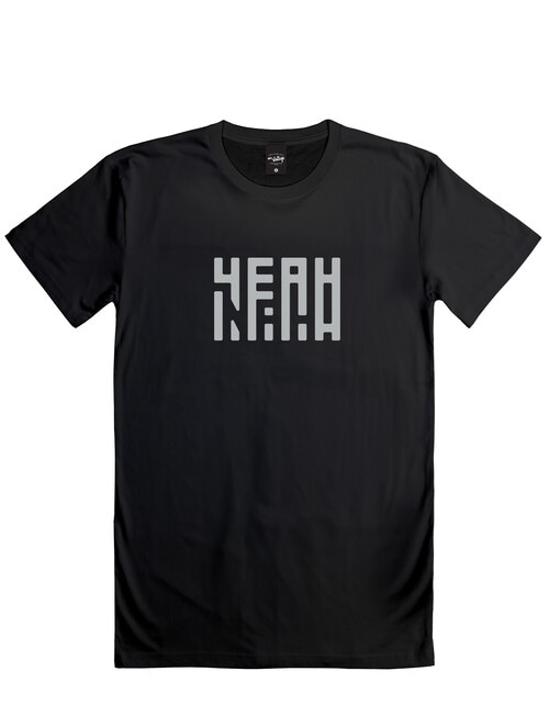 Mr Vintage Yeah Nah Tee, Black product photo