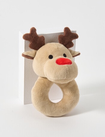 Teeny Weeny Ring Rattle, Reindeer product photo