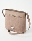 Pronta Moda Weave Textured Crossbody Bag, Fawn product photo View 03 S