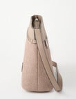 Pronta Moda Weave Textured Crossbody Bag, Fawn product photo View 04 S