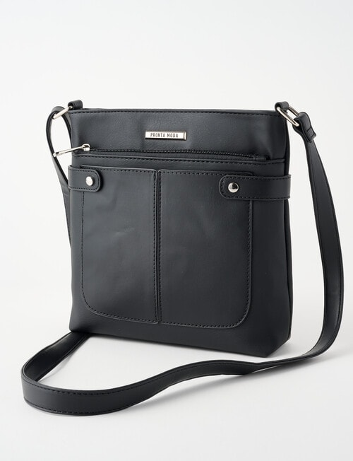 Pronta Moda Tab Med Crossbody Bag, Black product photo View 03 L