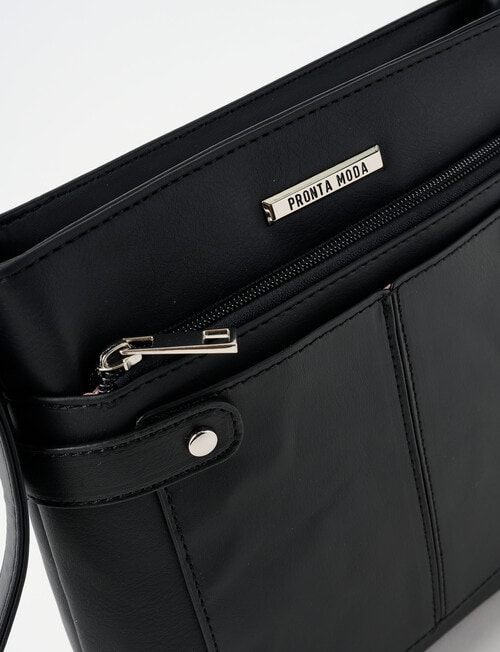 Pronta Moda Tab Med Crossbody Bag, Black product photo View 05 L
