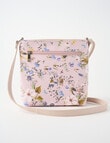 Pronta Moda Zip Pocket Crossbody Bag, Pink Floral product photo View 02 S