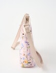 Pronta Moda Zip Pocket Crossbody Bag, Pink Floral product photo View 04 S