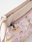 Pronta Moda Zip Pocket Crossbody Bag, Pink Floral product photo View 05 S