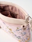 Pronta Moda Zip Pocket Crossbody Bag, Pink Floral product photo View 06 S