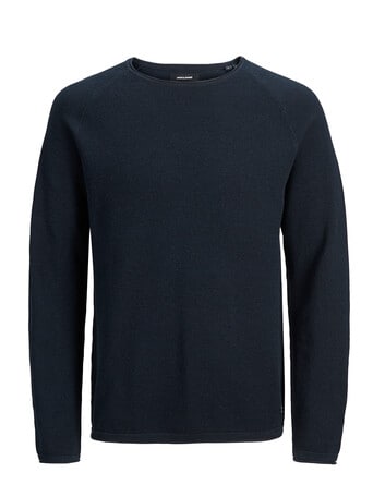 Jack & Jones Hill Crew Knit Pullover, Navy Blazer product photo