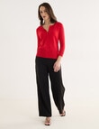 Oliver Black Crew Neck Cardigan, Red product photo View 03 S