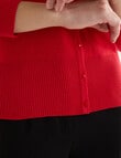 Oliver Black Crew Neck Cardigan, Red product photo View 05 S