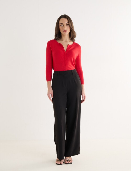 Oliver Black Crew Neck Cardigan, Red product photo View 06 L