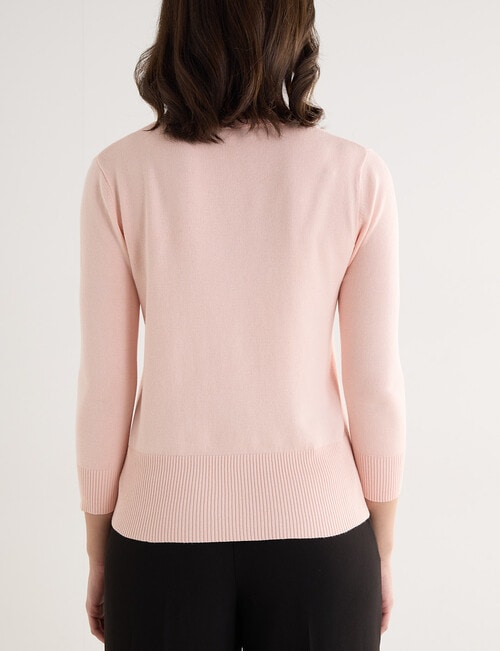 Oliver Black Crew Neck Cardigan, Peach product photo View 02 L
