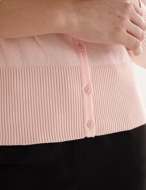 Oliver Black Crew Neck Cardigan, Peach product photo View 05 L