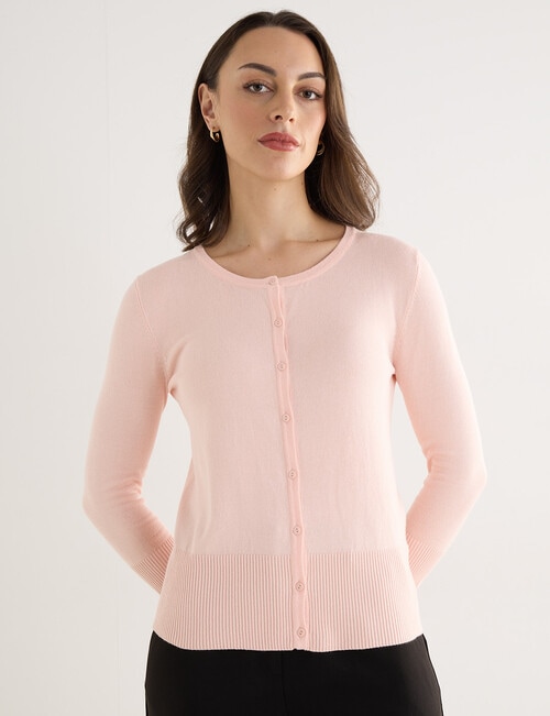 Oliver Black Crew Neck Cardigan, Peach product photo View 06 L