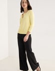 Oliver Black Crew Neck Cardigan, Lemon product photo View 03 S