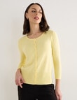 Oliver Black Crew Neck Cardigan, Lemon product photo View 05 S