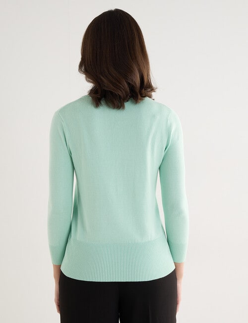 Oliver Black Crew Neck Cardigan, Mint product photo View 02 L